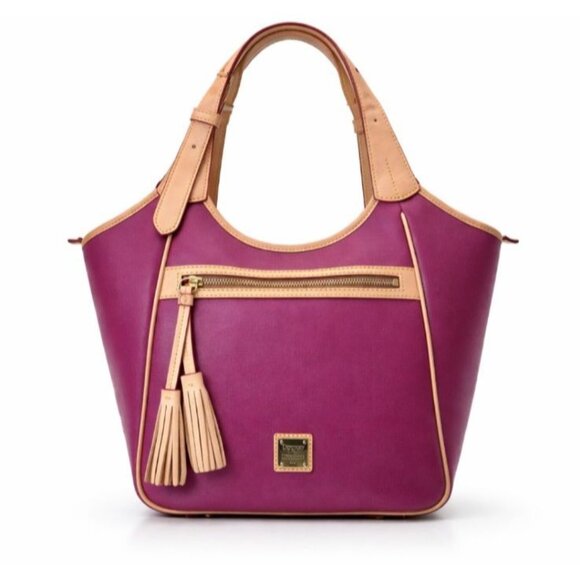 Dooney & Bourke Handbags - Dooney & Bourke Maddie Violet Quartz Shoulder Bag Saffiano Canvas Leather NWT